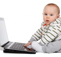 baby at laptop