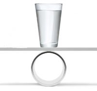 glass balancing on beam